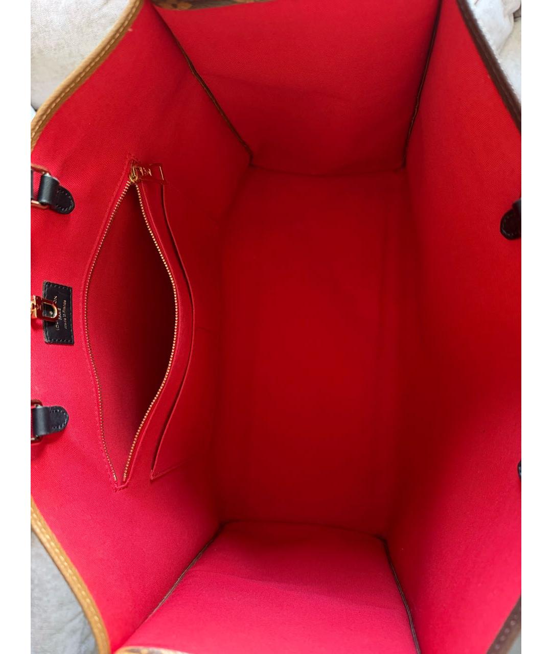 LOUIS VUITTON Коричневая сумка тоут из канвы, фото 4