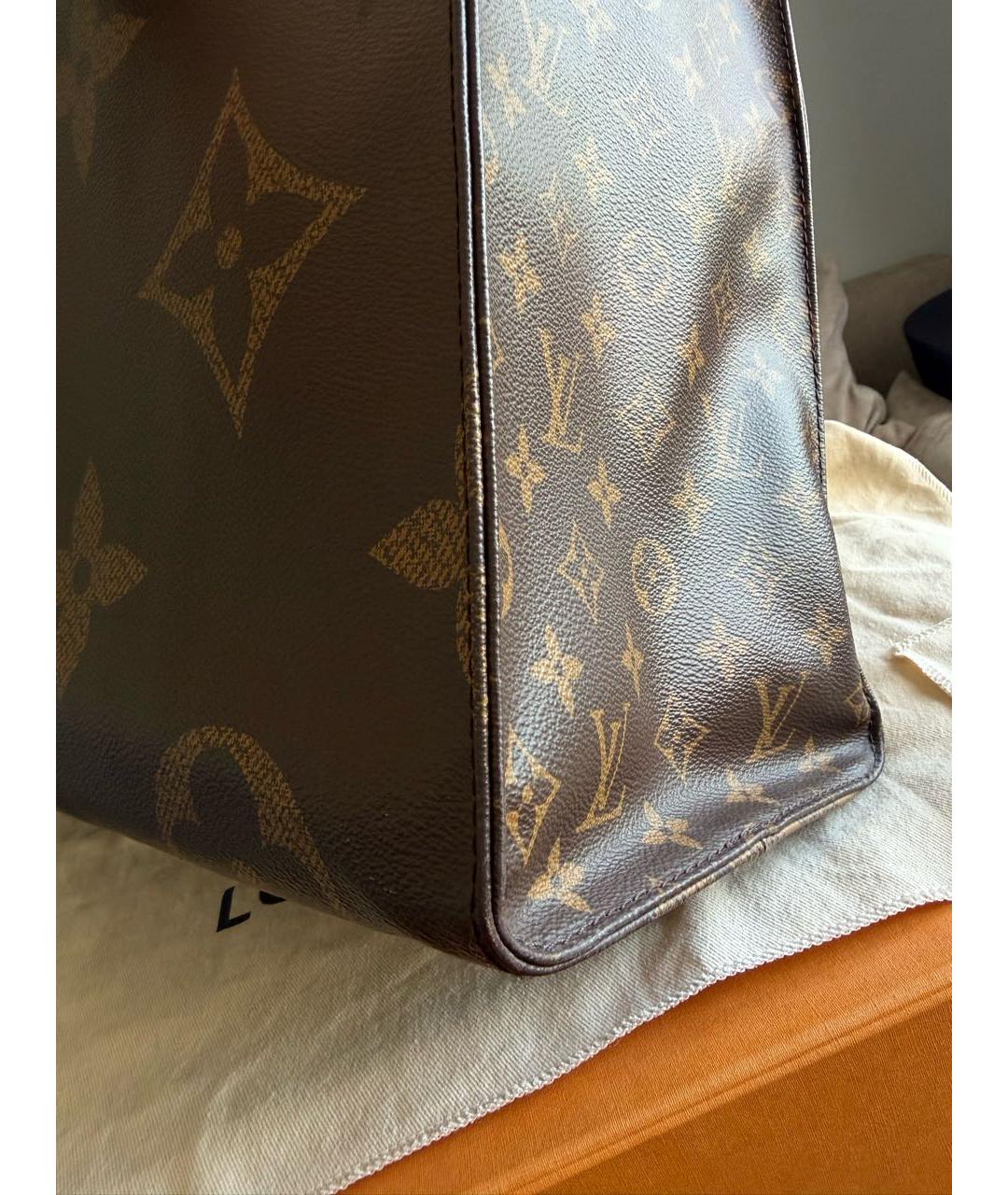 LOUIS VUITTON Коричневая сумка тоут из канвы, фото 8