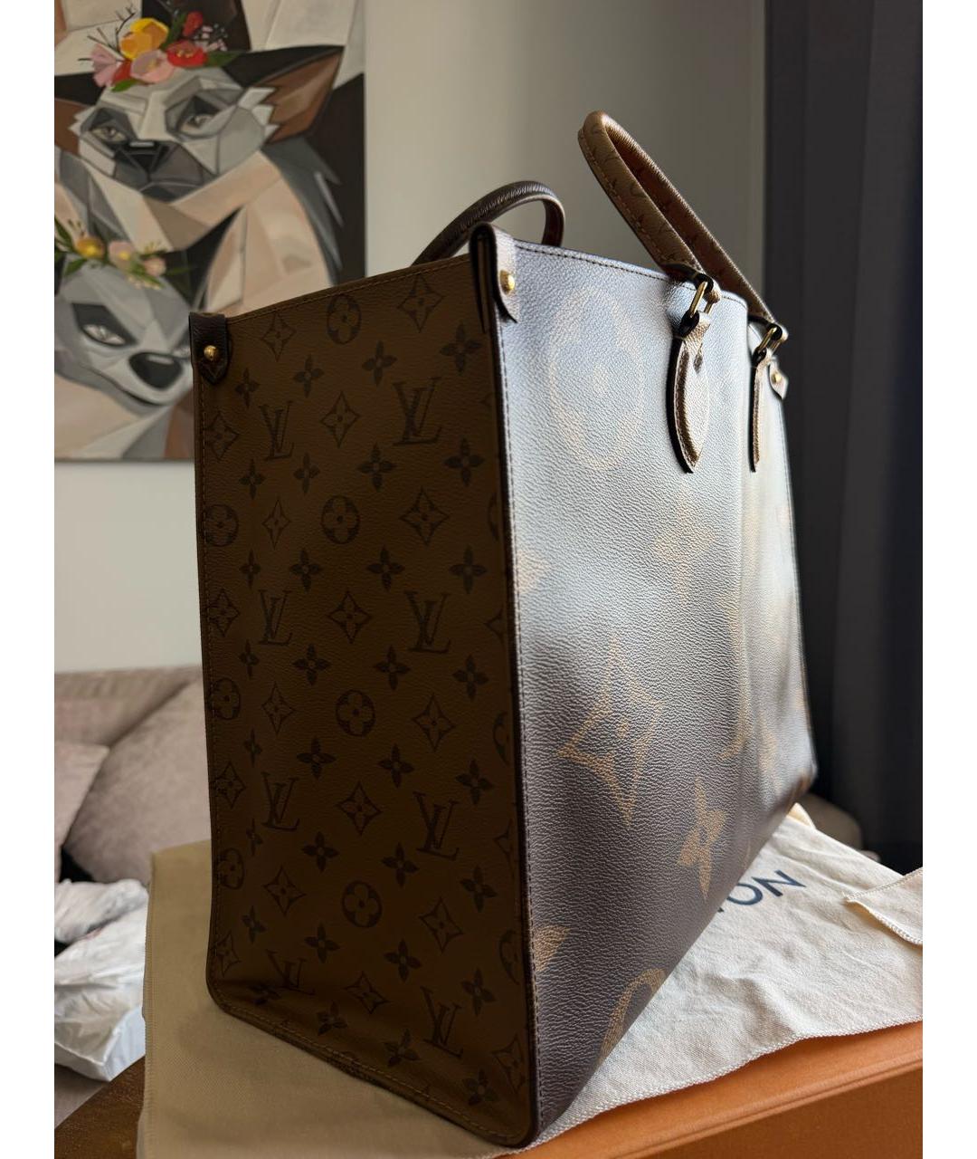 LOUIS VUITTON Коричневая сумка тоут из канвы, фото 2