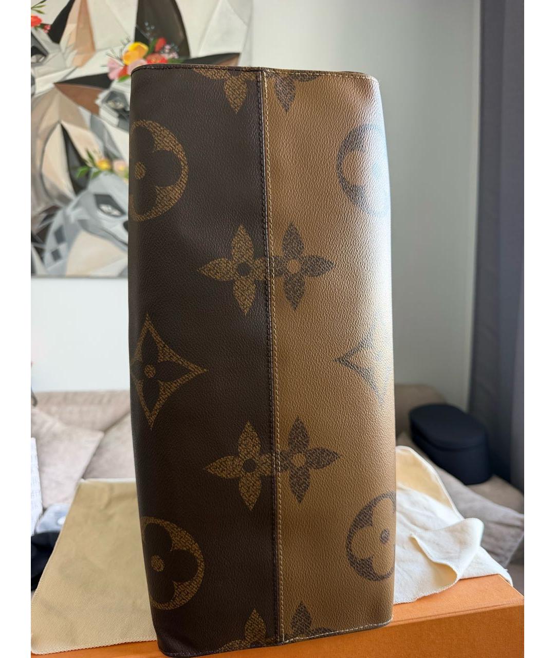 LOUIS VUITTON Коричневая сумка тоут из канвы, фото 6