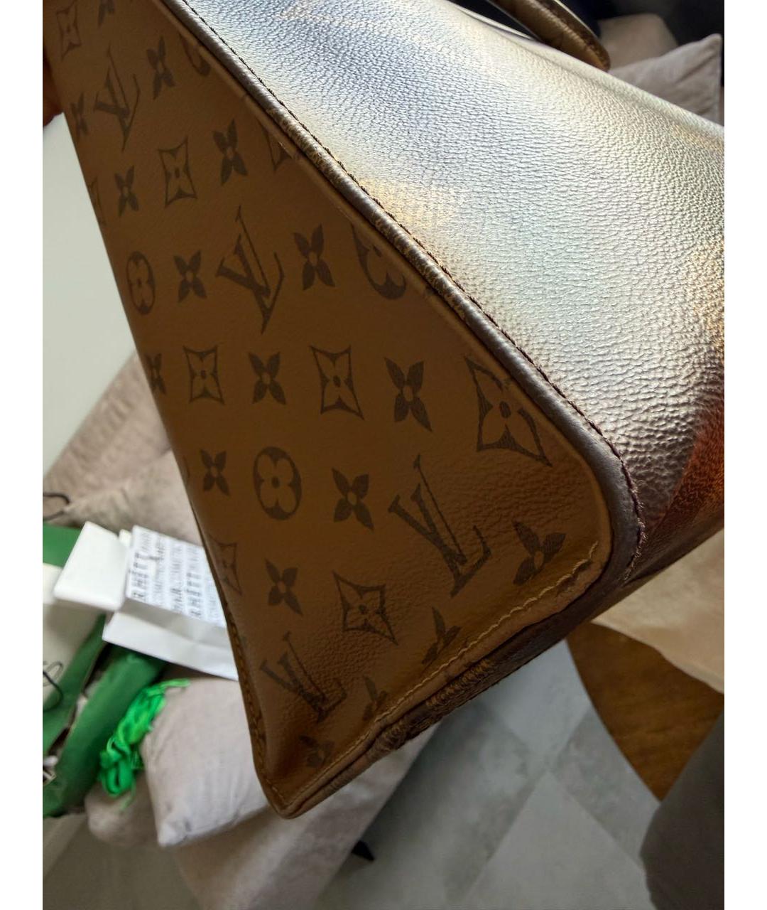 LOUIS VUITTON Коричневая сумка тоут из канвы, фото 5