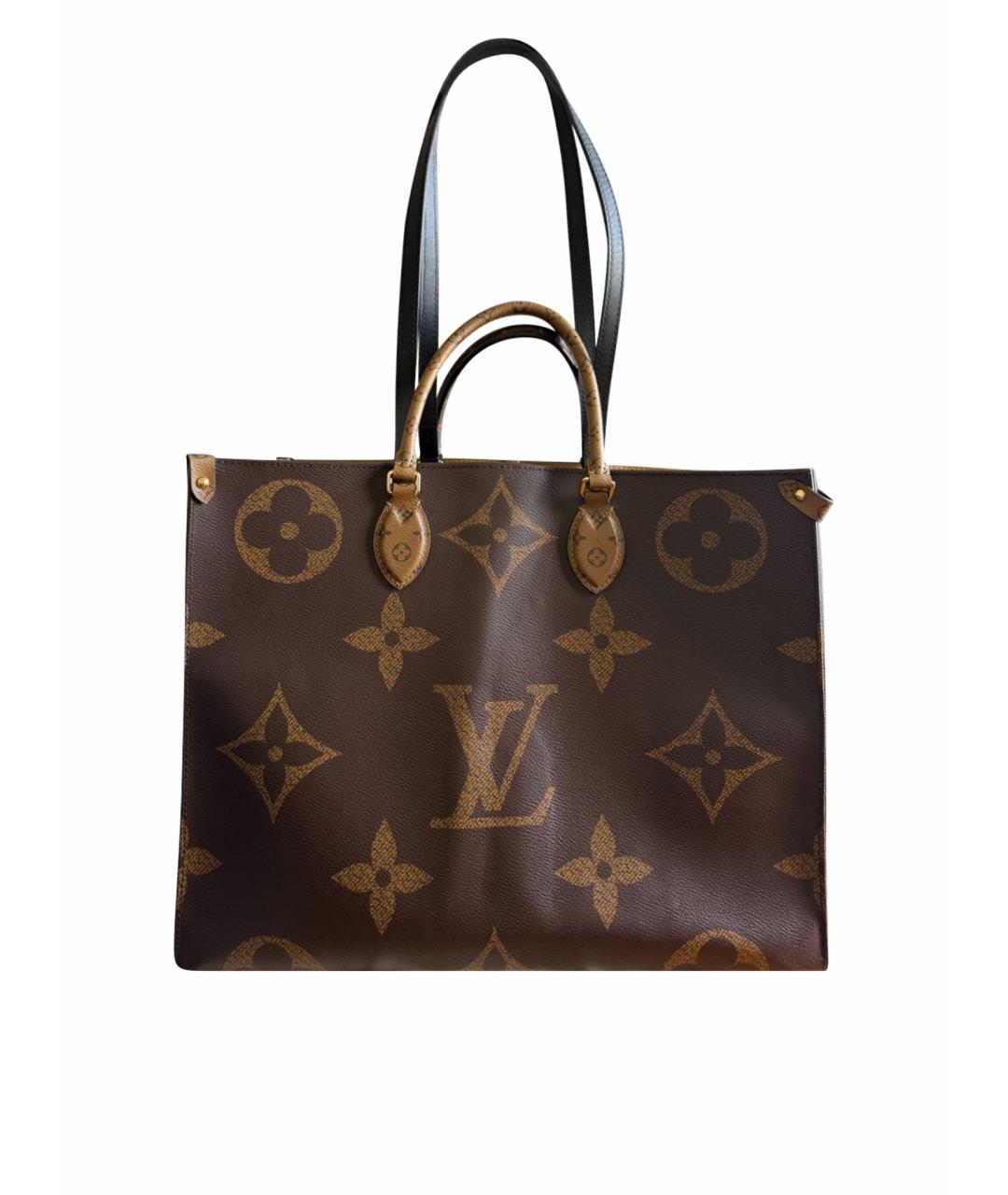 LOUIS VUITTON Коричневая сумка тоут из канвы, фото 1