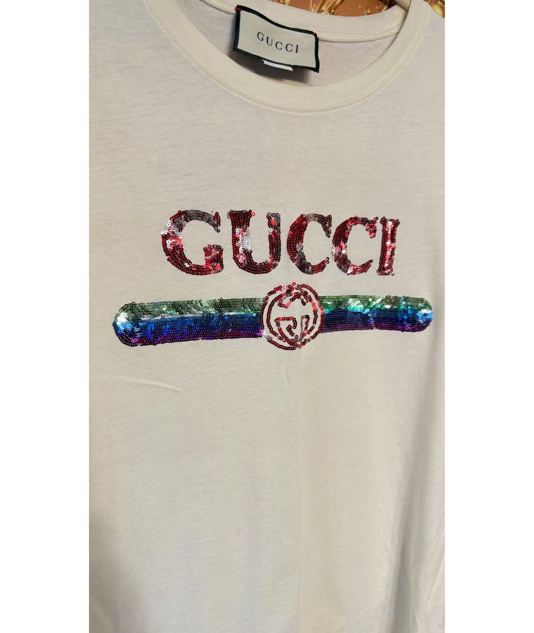 GUCCI Бежевая хлопковая футболка, фото 3