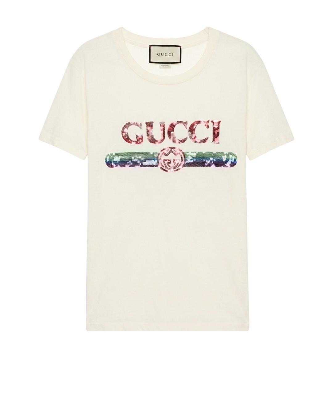 GUCCI Бежевая хлопковая футболка, фото 1