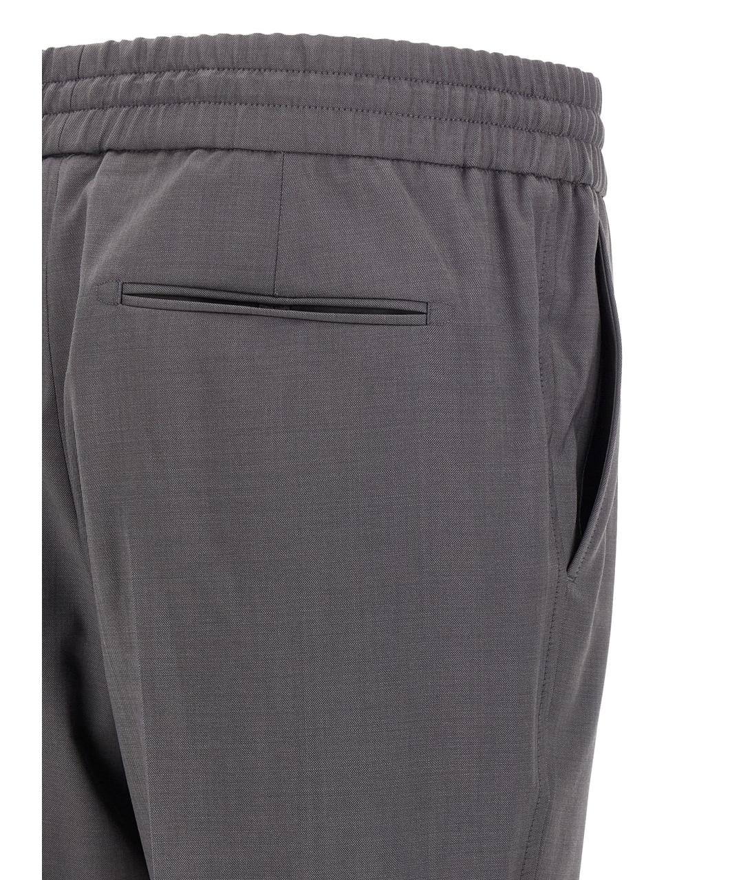 BRIONI Серые шерстяные повседневные брюки, фото 4