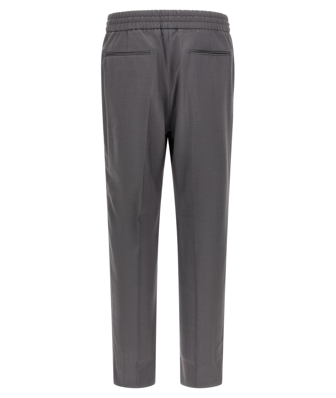 BRIONI Серые шерстяные повседневные брюки, фото 2
