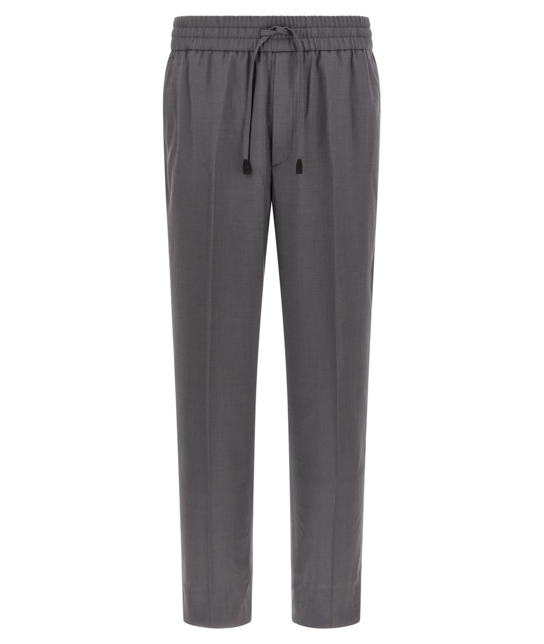 BRIONI Серые шерстяные повседневные брюки, фото 1