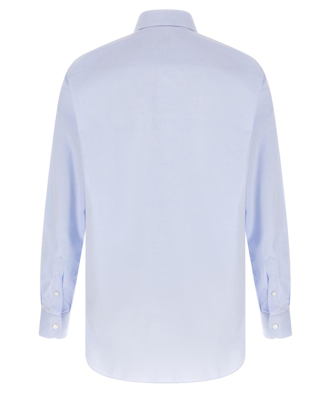 BRIONI Голубая хлопковая классическая рубашка, фото 2