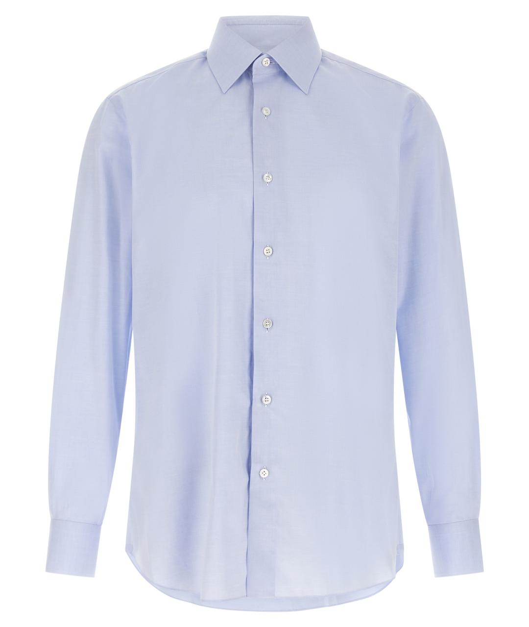 BRIONI Голубая хлопковая классическая рубашка, фото 1