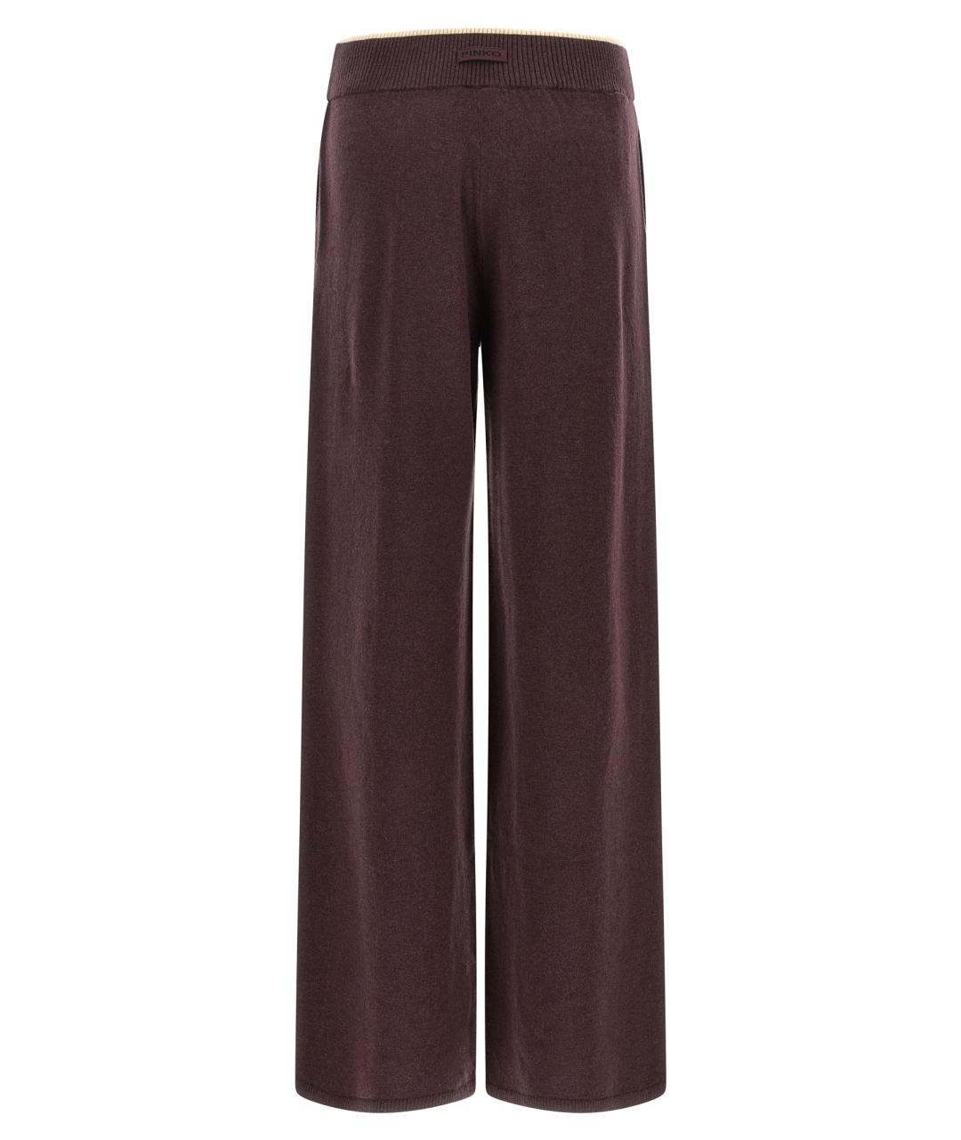 PINKO Фиолетовые шерстяные брюки широкие, фото 2
