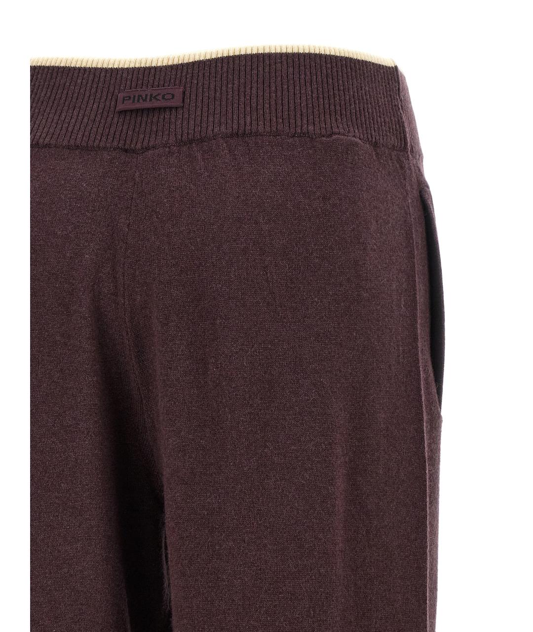 PINKO Фиолетовые шерстяные брюки широкие, фото 4