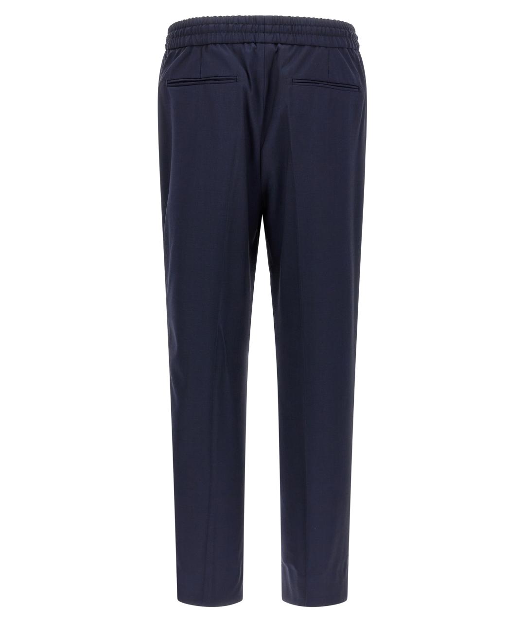 BRIONI Синие шерстяные повседневные брюки, фото 2
