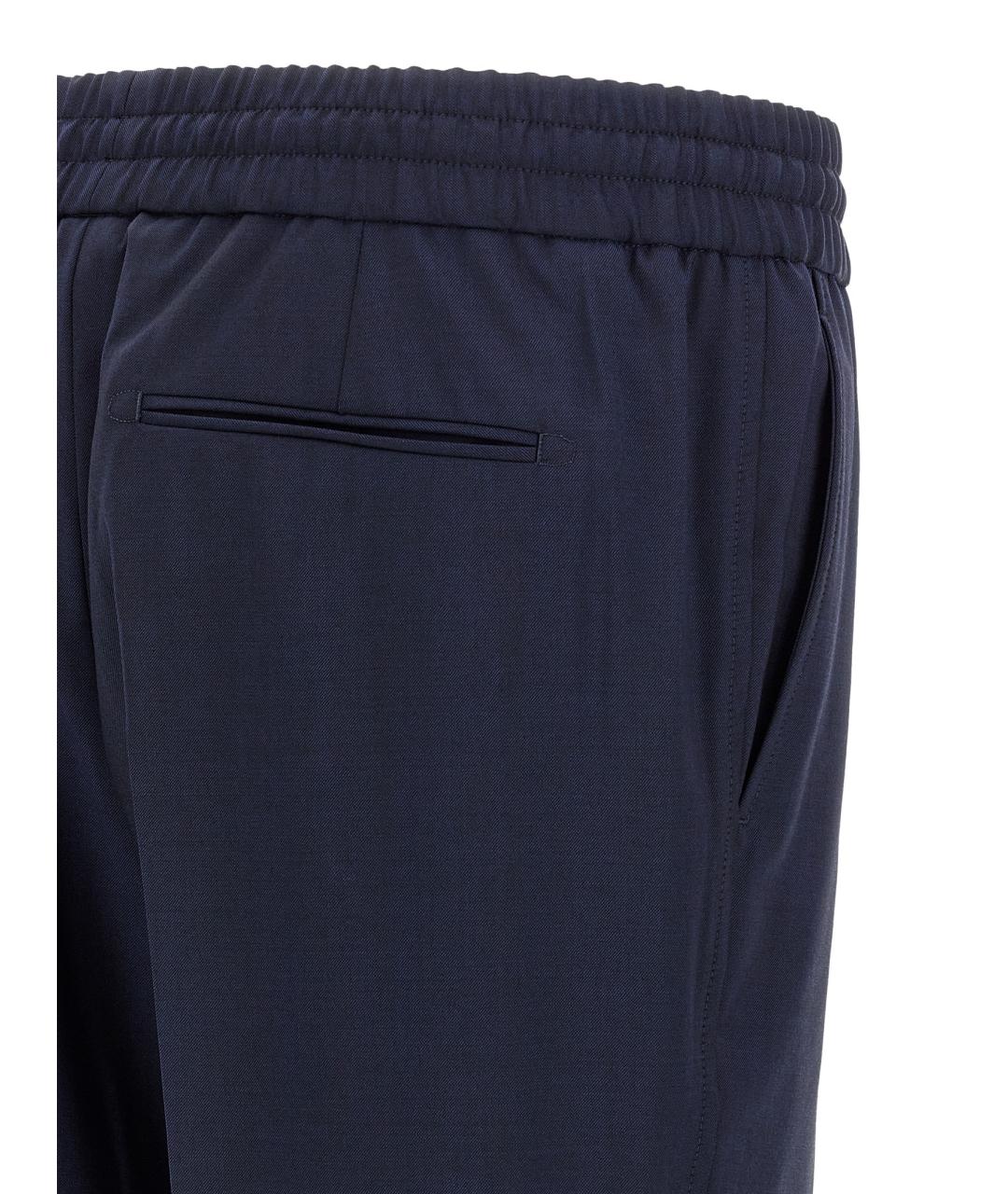 BRIONI Синие шерстяные повседневные брюки, фото 4
