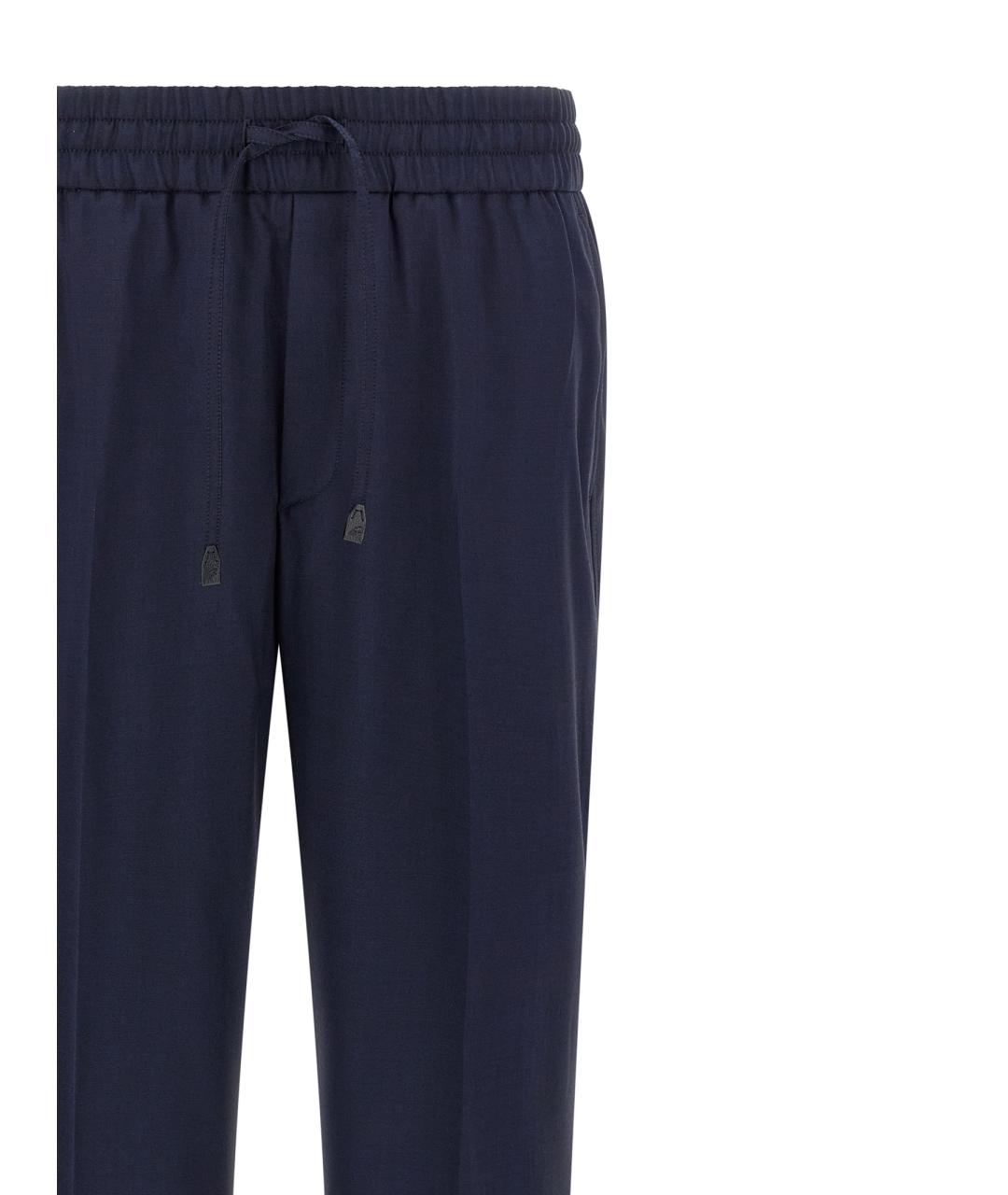 BRIONI Синие шерстяные повседневные брюки, фото 3