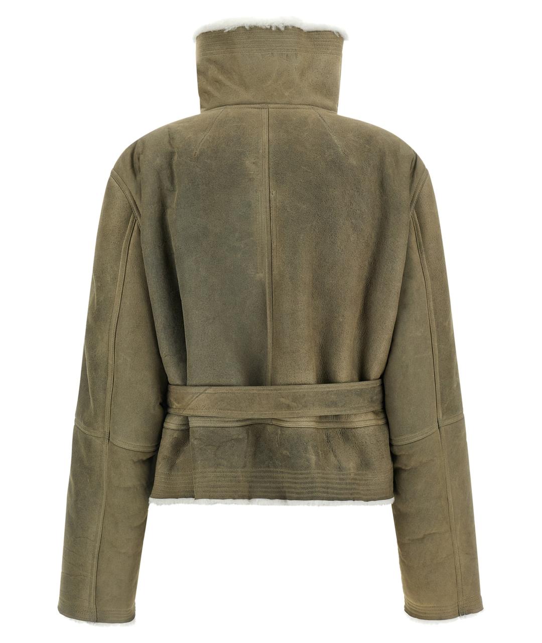 RICK OWENS Зеленая кожаная куртка, фото 2