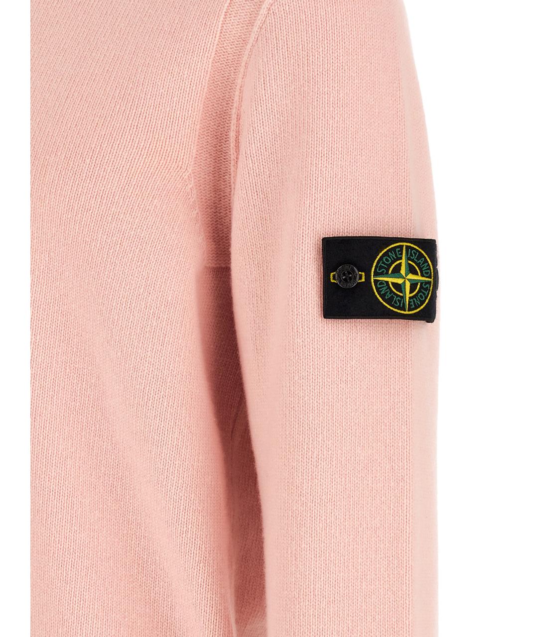 STONE ISLAND Розовый шерстяной джемпер / свитер, фото 4