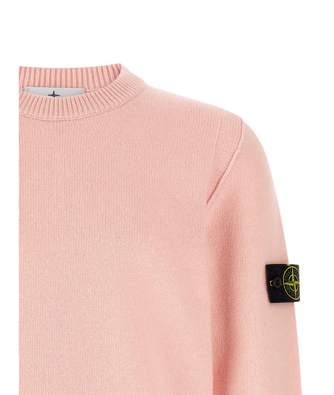 STONE ISLAND Розовый шерстяной джемпер / свитер, фото 3