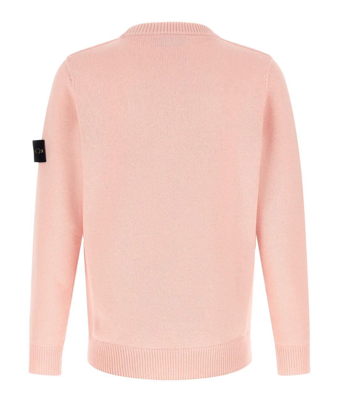 STONE ISLAND Розовый шерстяной джемпер / свитер, фото 2