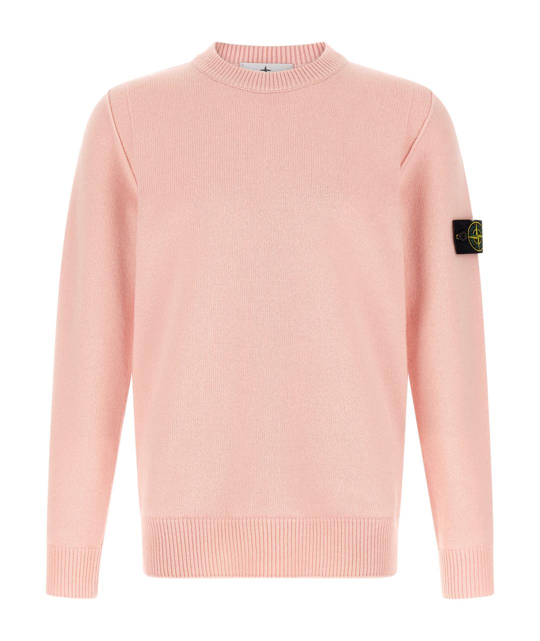STONE ISLAND Розовый шерстяной джемпер / свитер, фото 1