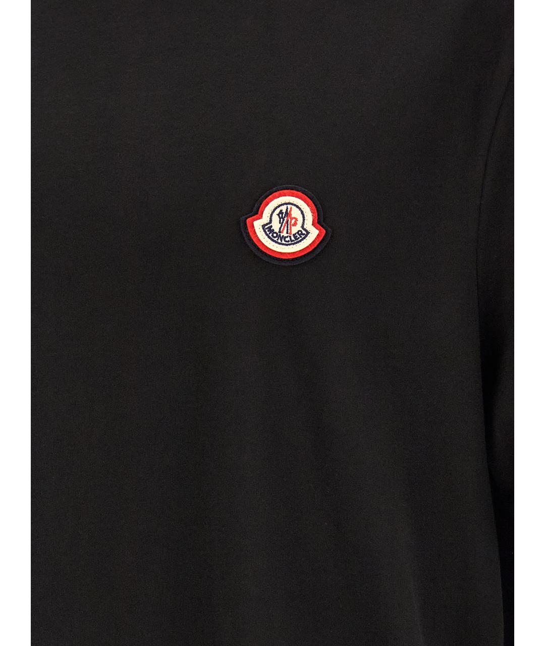 MONCLER Черная хлопковая футболка, фото 4