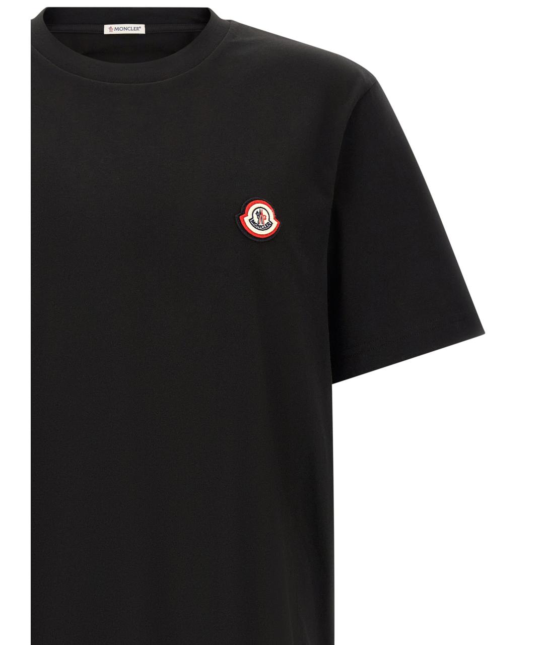MONCLER Черная хлопковая футболка, фото 3