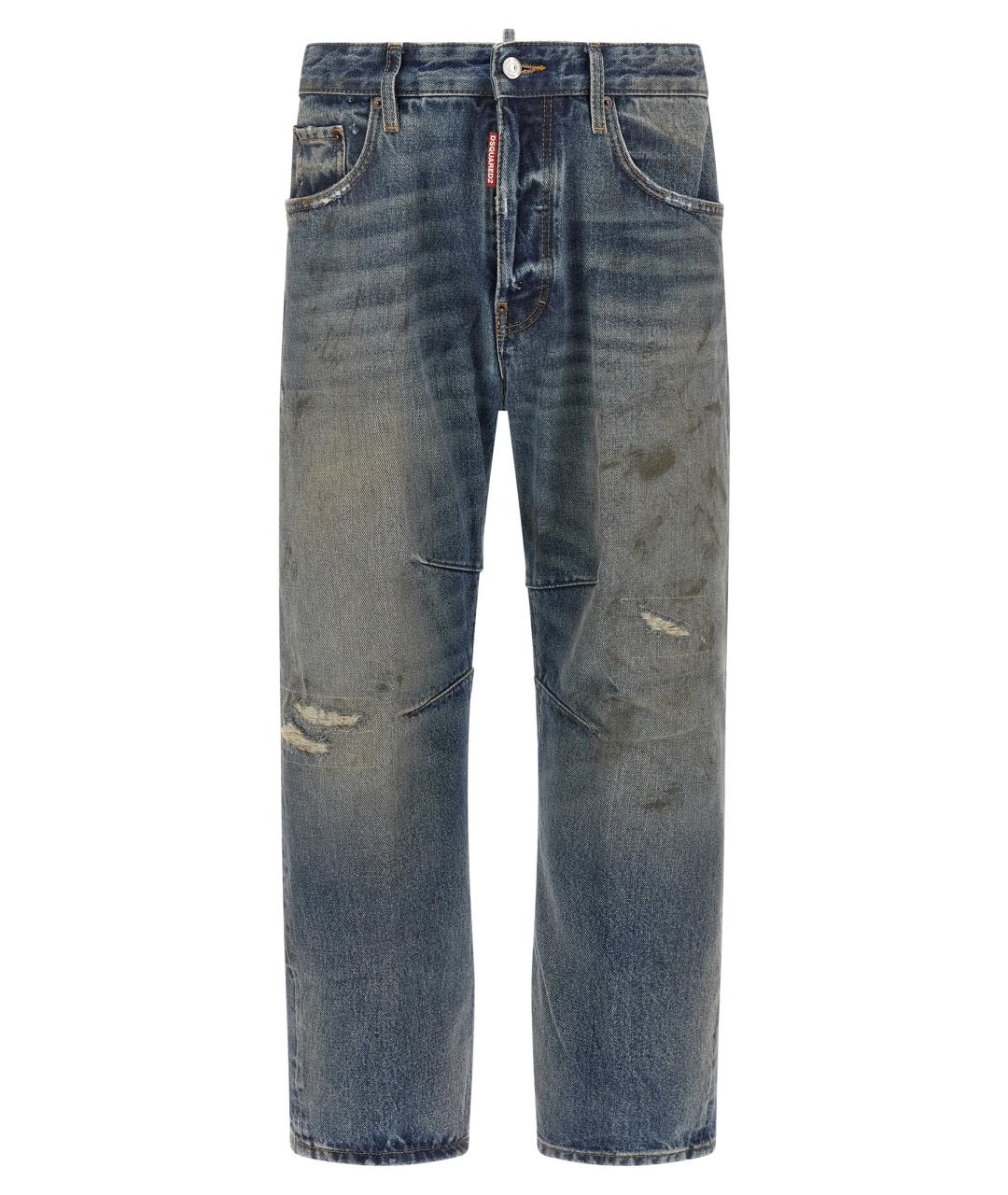 DSQUARED2 Синие хлопковые прямые джинсы, фото 1
