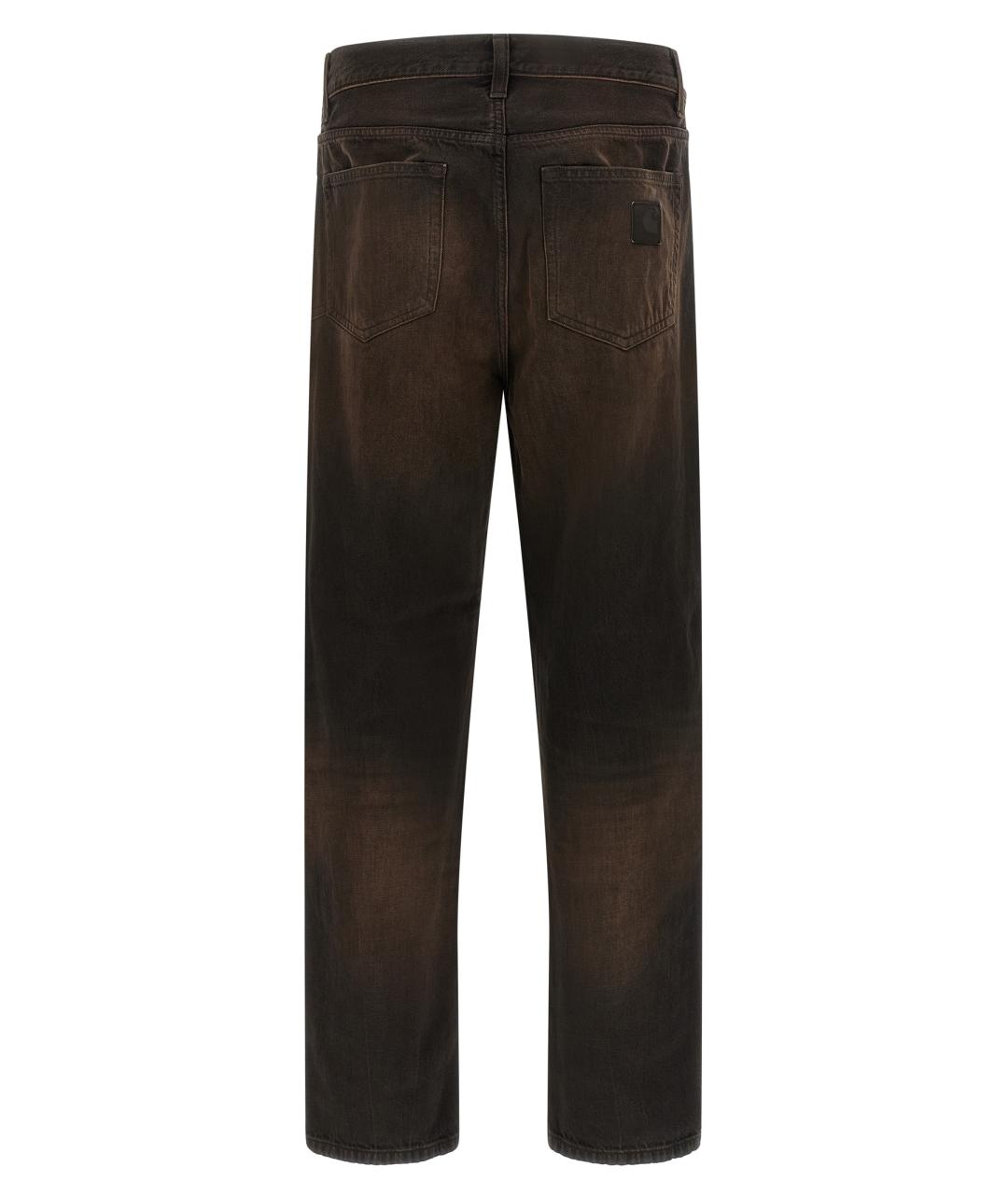 CARHARTT WIP Коричневые хлопковые прямые джинсы, фото 2