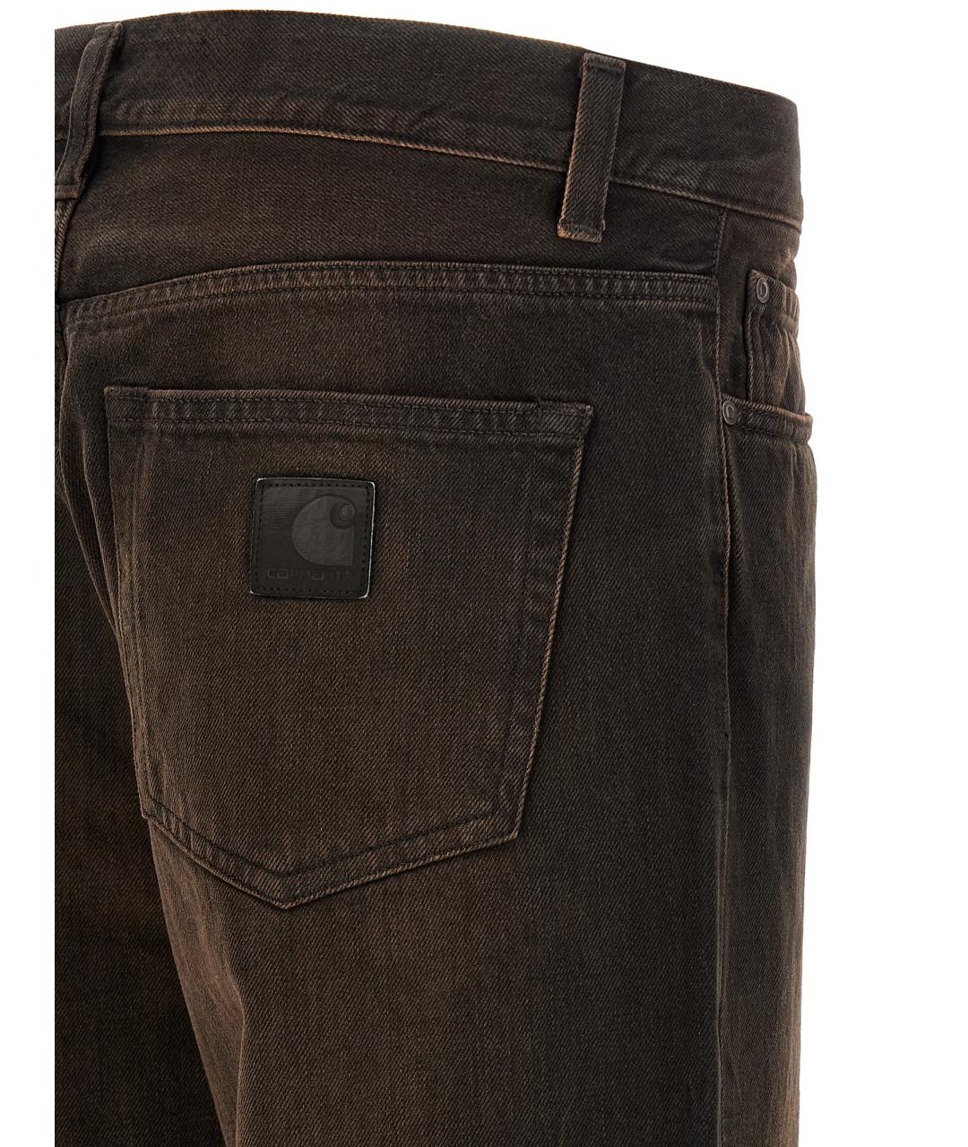 CARHARTT WIP Коричневые хлопковые прямые джинсы, фото 4