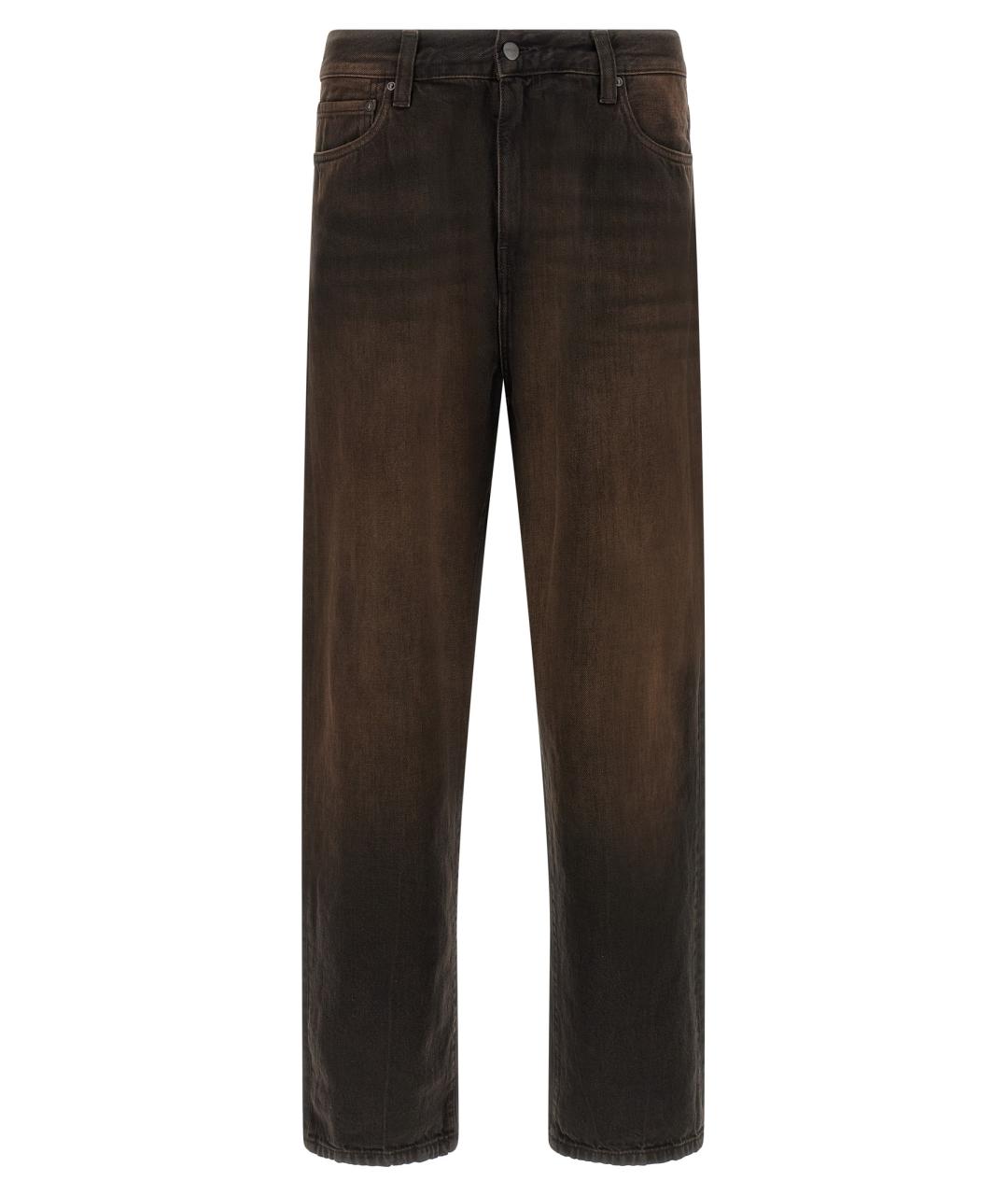 CARHARTT WIP Коричневые хлопковые прямые джинсы, фото 1