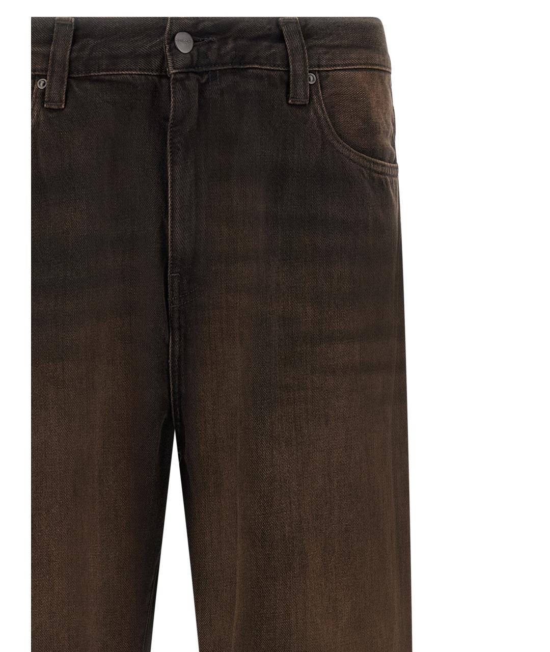 CARHARTT WIP Коричневые хлопковые прямые джинсы, фото 3