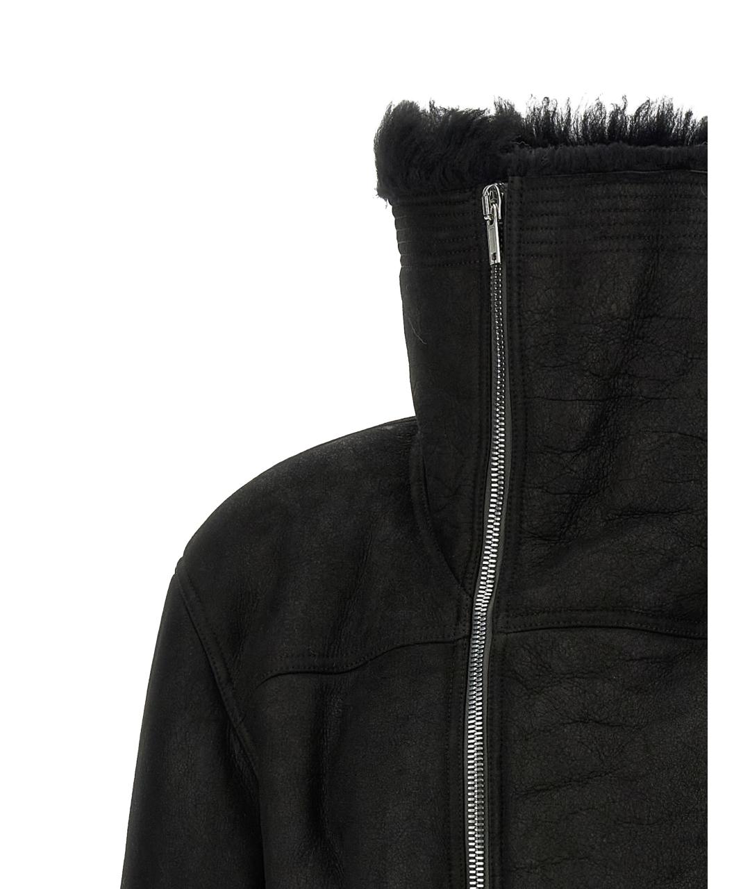 RICK OWENS Черная кожаная куртка, фото 3