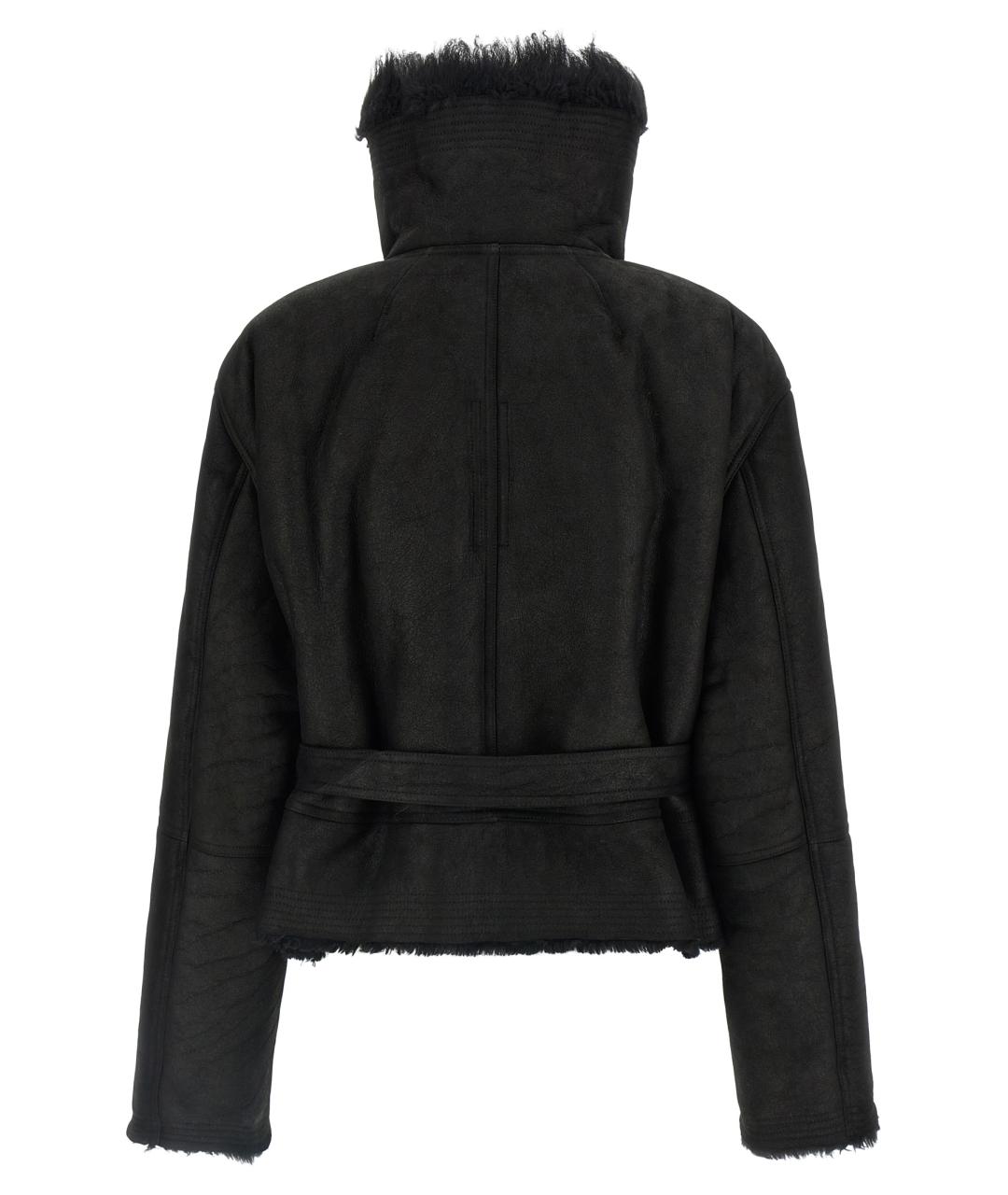 RICK OWENS Черная кожаная куртка, фото 2