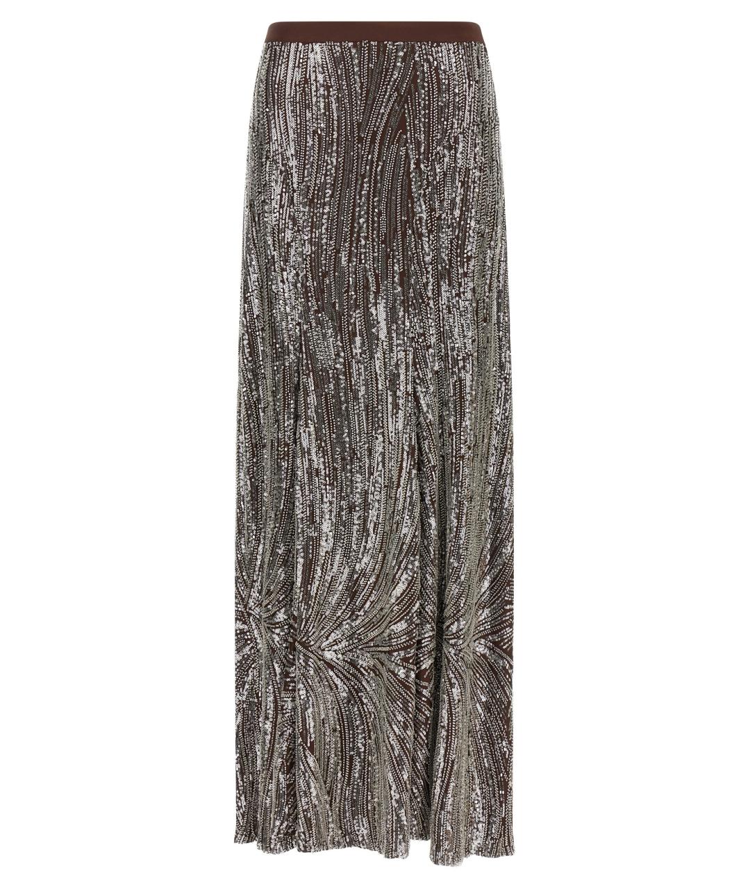 PACO RABANNE Коричневая полиэстеровая юбка макси, фото 1