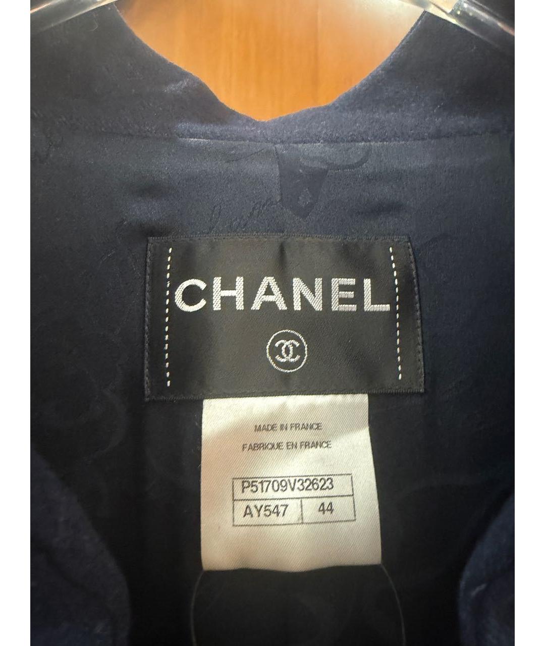 CHANEL Темно-синее льняное пальто, фото 3