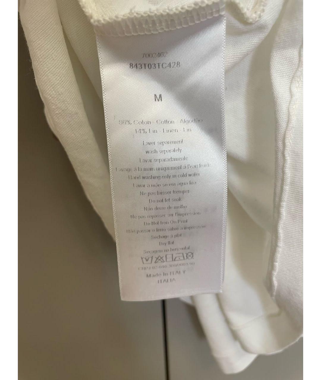 CHRISTIAN DIOR Белая хлопковая футболка, фото 4