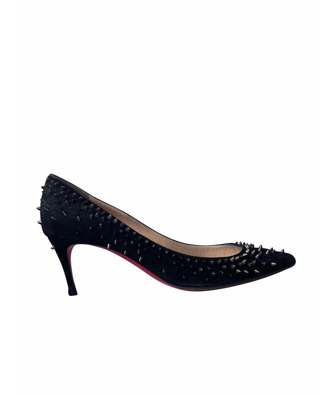 CHRISTIAN LOUBOUTIN Черные замшевые туфли, фото 1