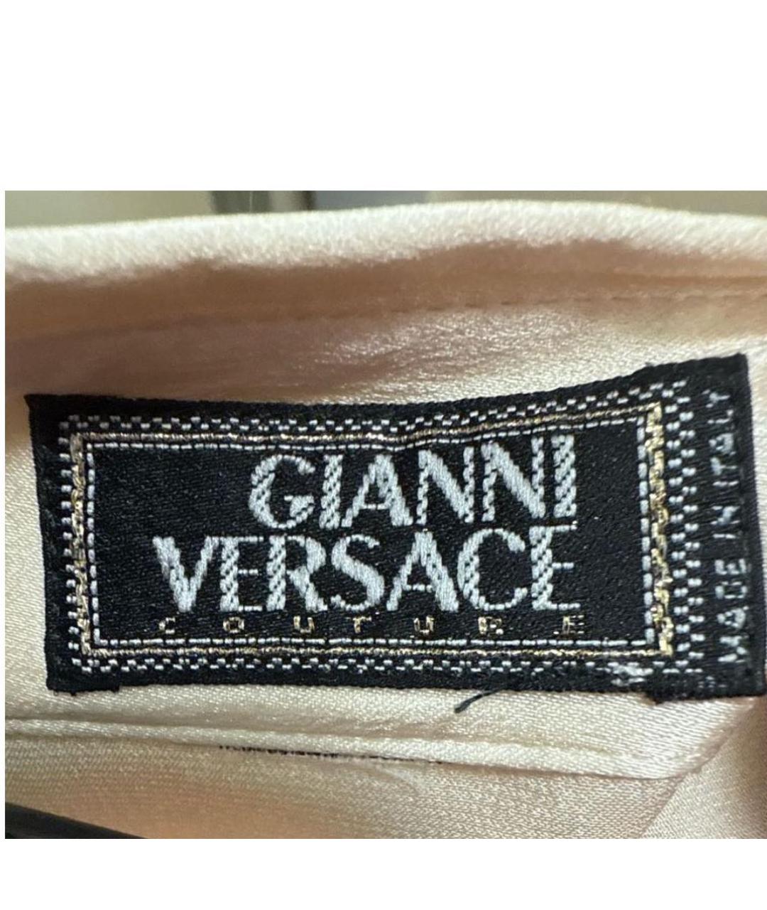VERSACE Бежевая шелковая блузы, фото 3