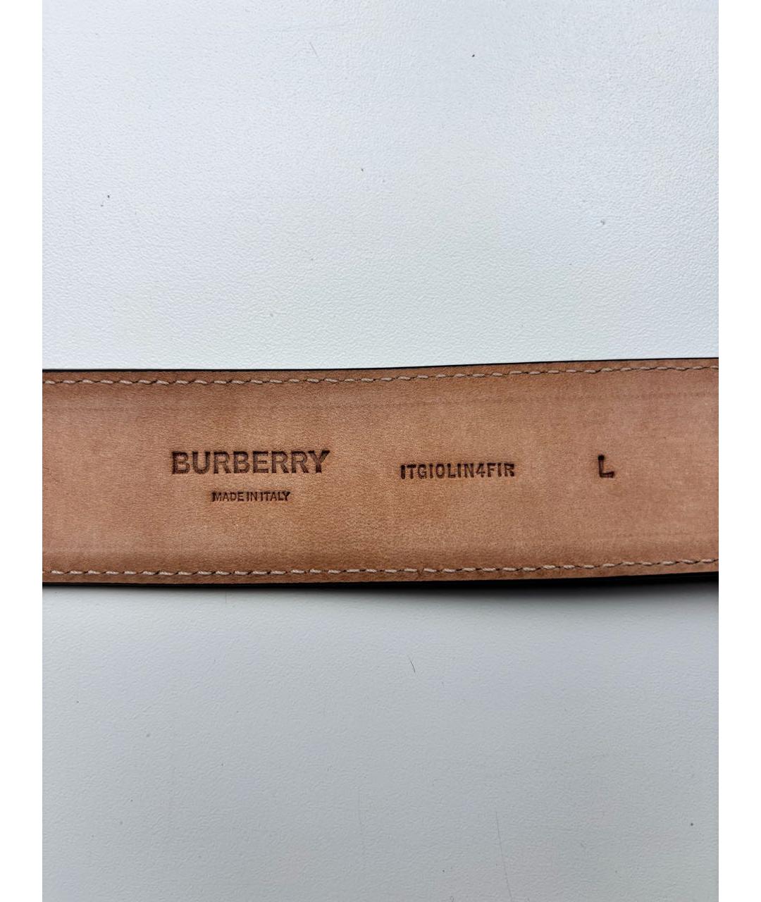 BURBERRY Черный кожаный ремень, фото 3