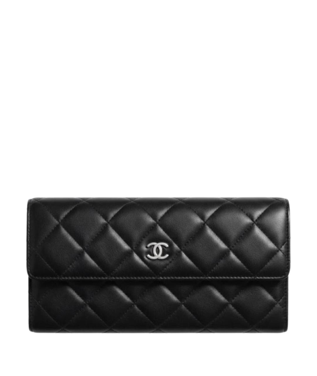 CHANEL Черный кожаный кошелек, фото 1