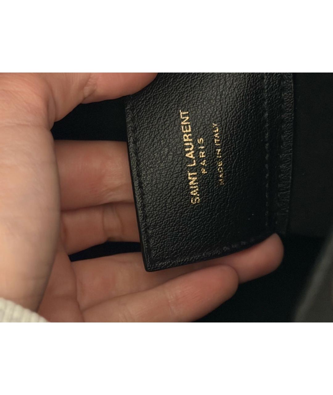 SAINT LAURENT Черная кожаная сумка тоут, фото 4