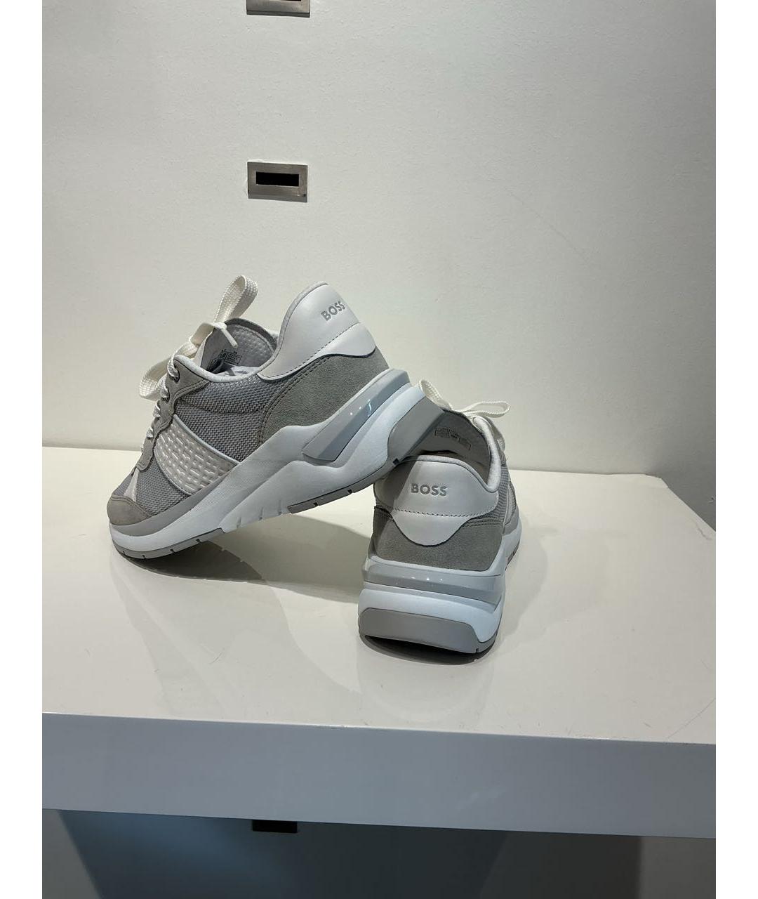 HUGO BOSS Серые синтетические кроссовки, фото 4