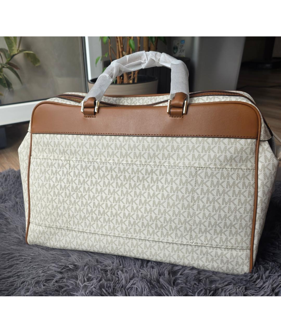 MICHAEL KORS Бежевая дорожная/спортивная сумка из канвы, фото 3