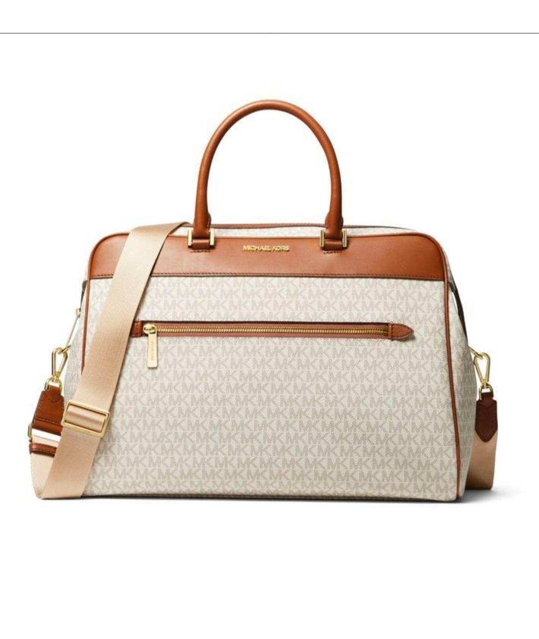 MICHAEL KORS Бежевая дорожная/спортивная сумка из канвы, фото 4