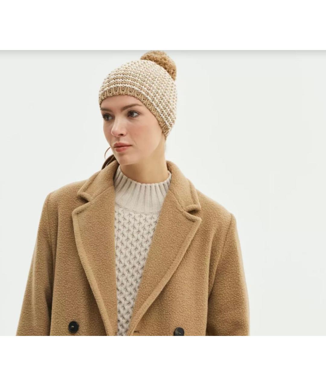 MAX MARA Бежевая шерстяная шапка, фото 6