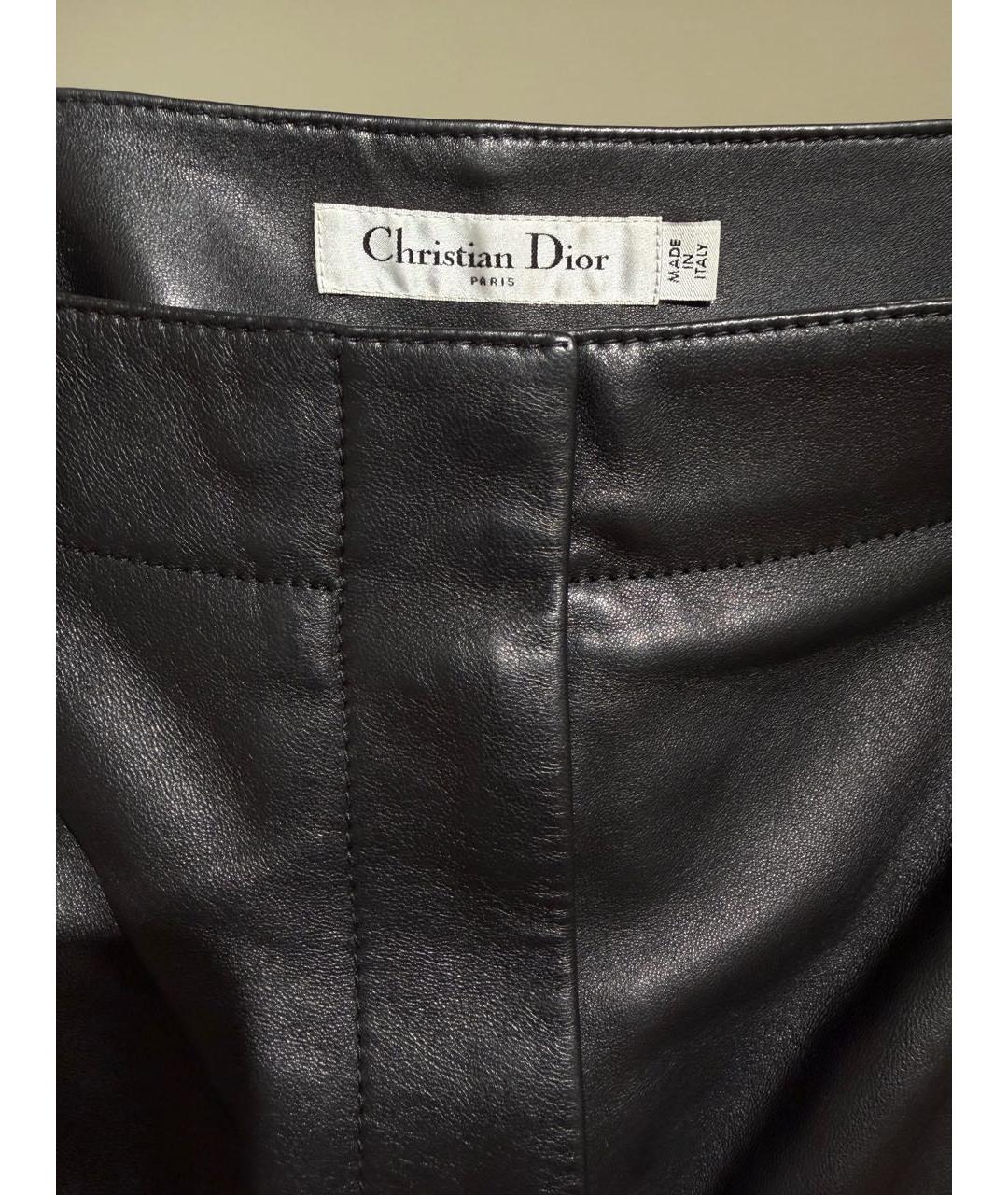CHRISTIAN DIOR Черные кожаные шорты, фото 3