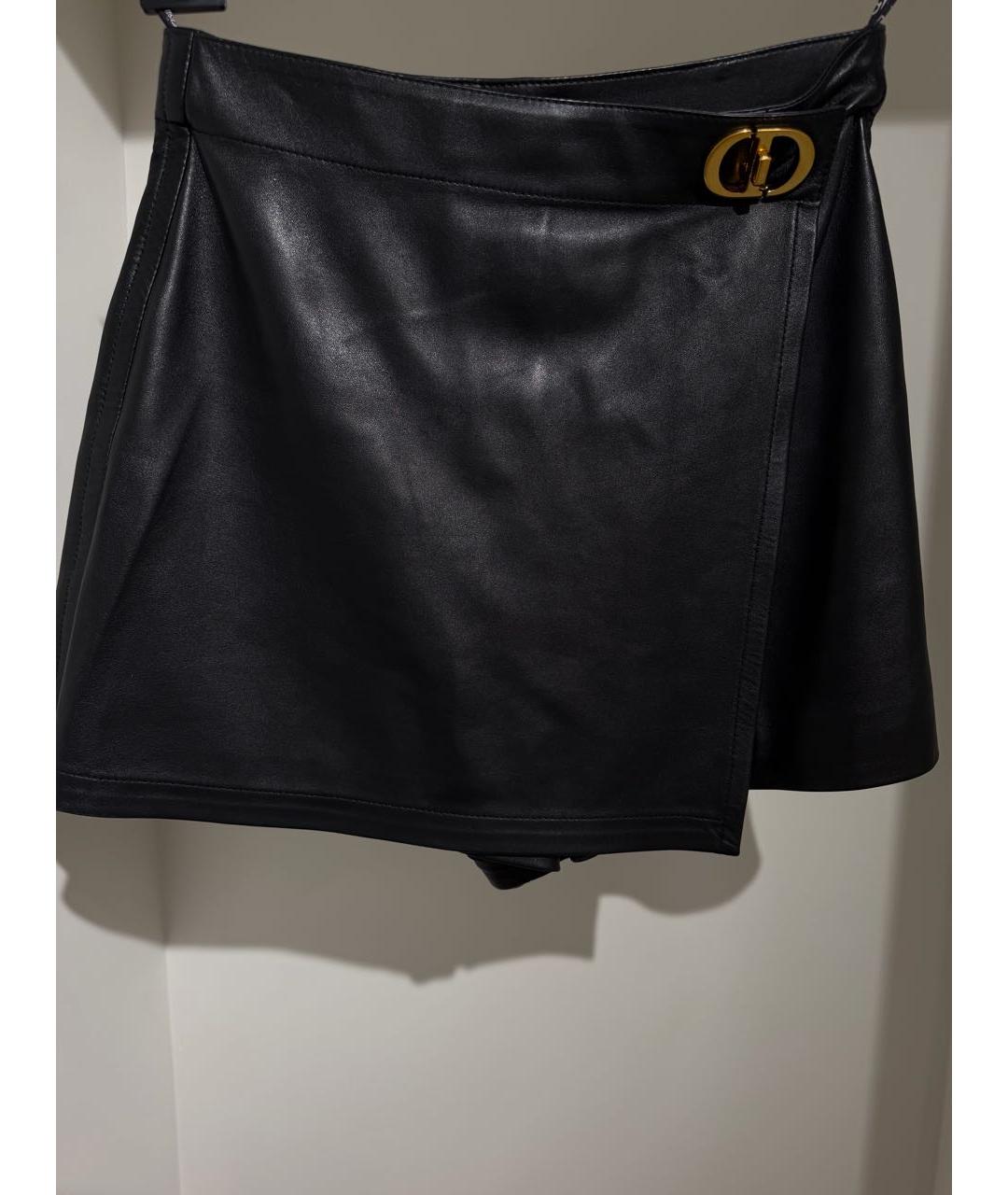 CHRISTIAN DIOR Черные кожаные шорты, фото 7