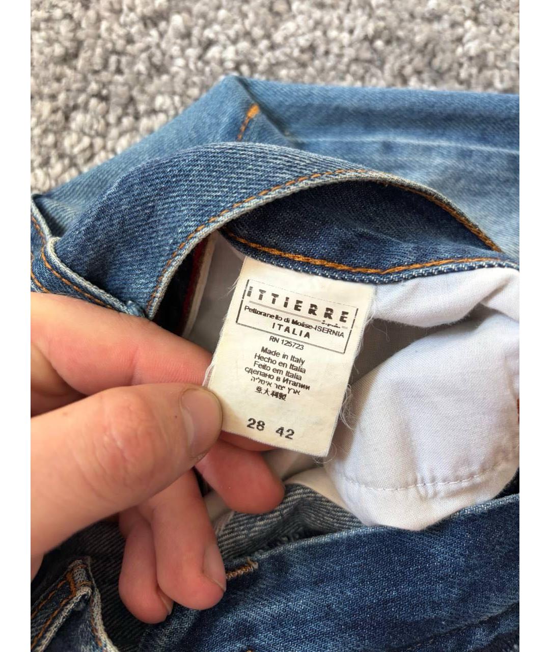 PIERRE BALMAIN Синие хлопковые прямые джинсы, фото 8