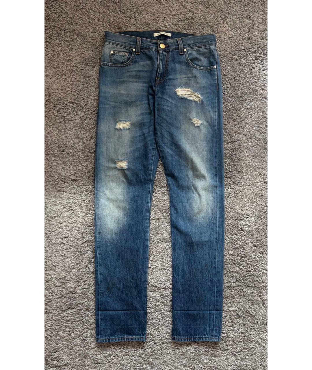 PIERRE BALMAIN Синие хлопковые прямые джинсы, фото 9