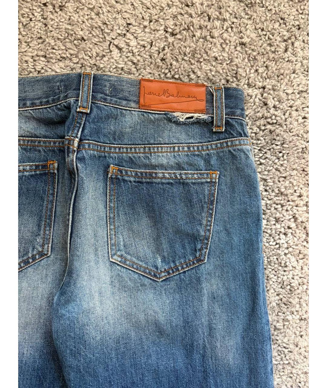 PIERRE BALMAIN Синие хлопковые прямые джинсы, фото 6