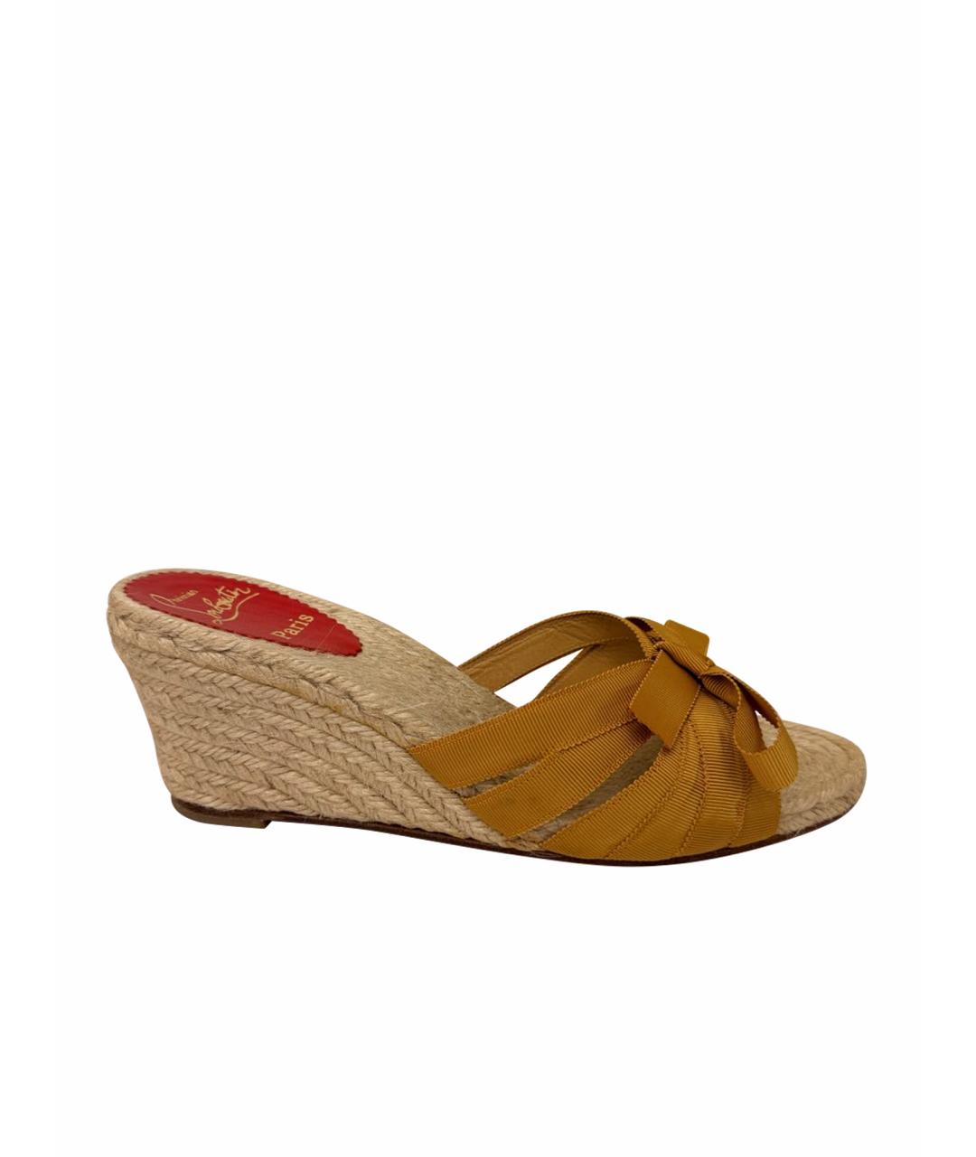 CHRISTIAN LOUBOUTIN Горчичные эспадрильи, фото 1